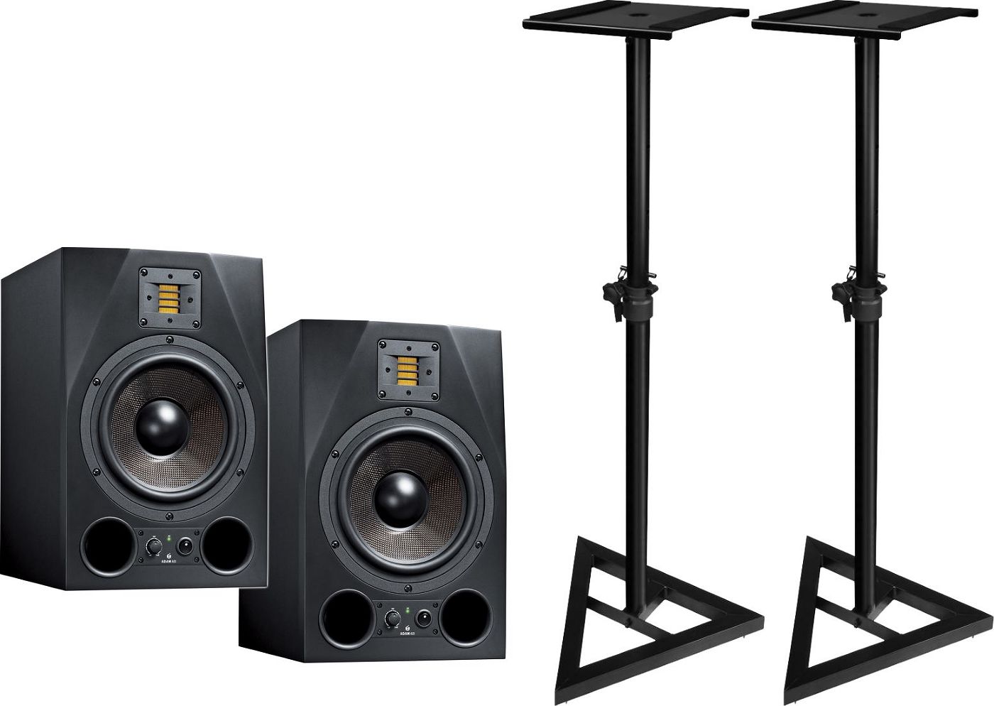 ADAM A8X aktive Studioboxen Monitore PAAR + 2x Stativ Ständer Studio